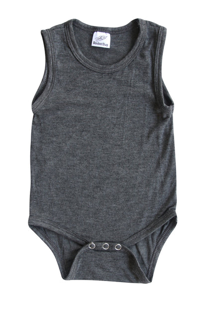 Silky Sleeveless Baby Bodysuit-Unisex, Boys, & Girls, Infant Sleeper Silky Heather Gray