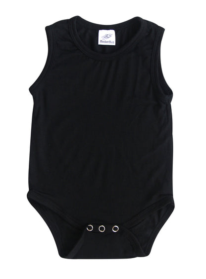 Silky Sleeveless Baby Bodysuit-Unisex, Boys, & Girls, Infant Sleeper Silky Black