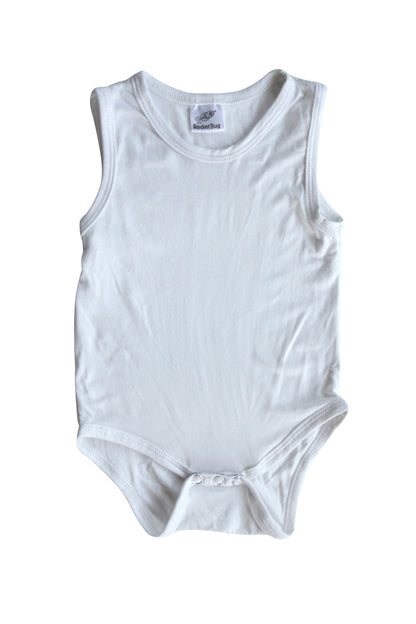 Silky Sleeveless Baby Bodysuit-Unisex, Boys, & Girls, Infant Sleeper Silky Off White