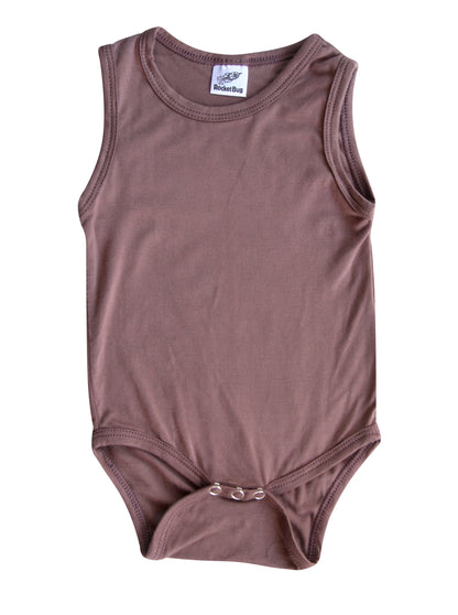 Silky Sleeveless Baby Bodysuit-Unisex, Boys, & Girls, Infant Sleeper Silky Dark Mauve