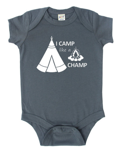 "I Camp Like A Champ" Baby Bodysuit