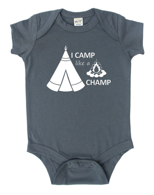 "I Camp Like A Champ" Baby Bodysuit