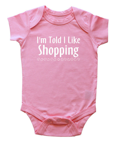 I'm Told I Like Shopping Silhouette Baby Bodysuit