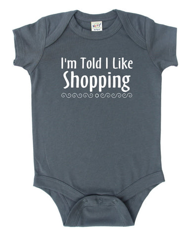 I'm Told I Like Shopping Silhouette Baby Bodysuit