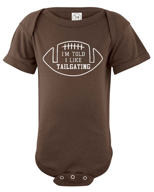 I'm Told I Like Tailgating Silhouette Baby Bodysuit