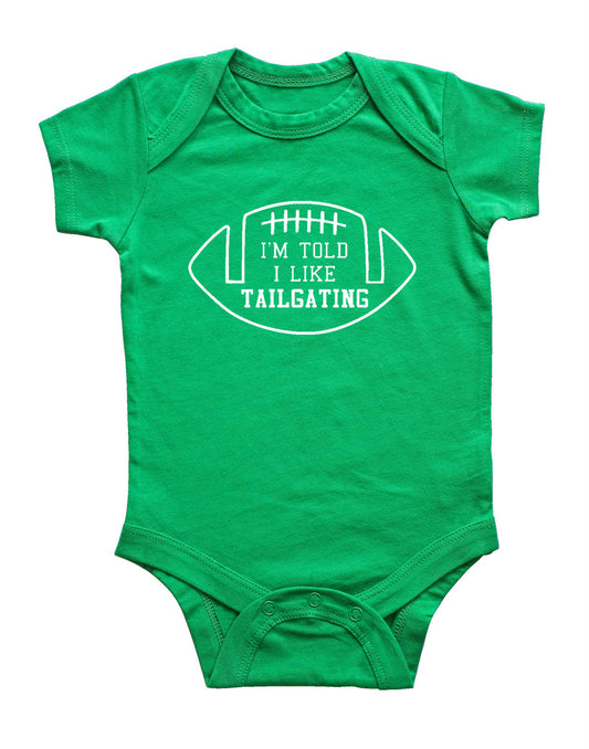 I'm Told I Like Tailgating Silhouette Baby Bodysuit