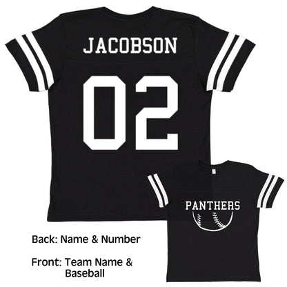 Custom Baseball Team Jersey Toddler and Child Personalized with Name and Number (Front & Back)