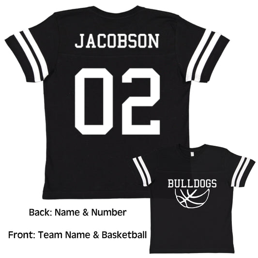 Custom Basketball Team Jersey Toddler and Child Personalized with Name and Number (Front & Back)