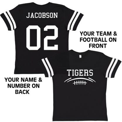 Custom Football Team Jersey Toddler and Child Personalized with Name and Number (Front & Back)