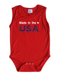 USA Silky Sleeveless Baby Bodysuit for Boys and Girls -Gender Neutral, Baby Shower gift, newborn, summer, 4th of July