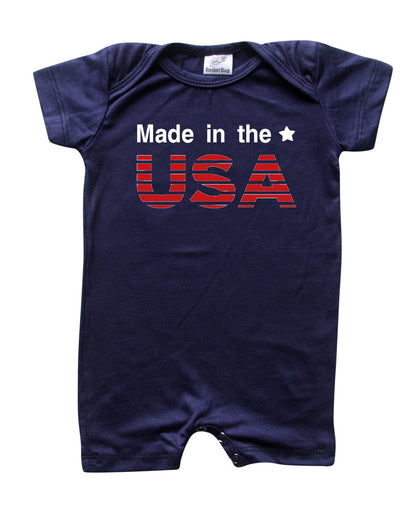 USA Silky Shorts Baby Romper for Boys and Girls -Gender Neutral, Baby Shower gift, newborn, summer, 4th of July