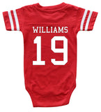 Custom Football Jersey Baby Bodysuit Personalized with Name and Number (Back Only)