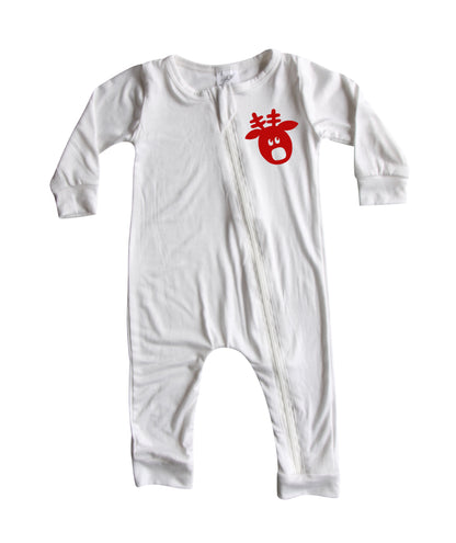 Holiday Silky Long Sleeve Zipper Baby Romper- Gender Neutral-baby gift, baby shower, gift ideas, fall, winter, trendy, easy diaper changes