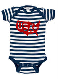 USA Map Baby Bodysuit