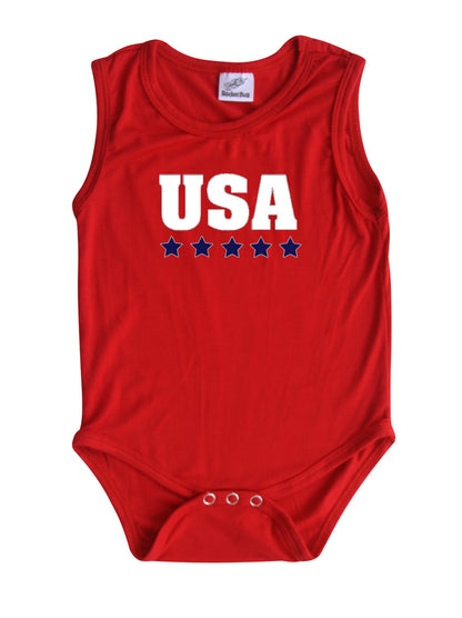 USA Silky Sleeveless Baby Bodysuit for Boys and Girls -Gender Neutral, Baby Shower gift, newborn, summer, 4th of July