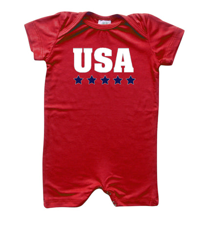 USA Silky Shorts Baby Romper for Boys and Girls -Gender Neutral, Baby Shower gift, newborn, summer, 4th of July