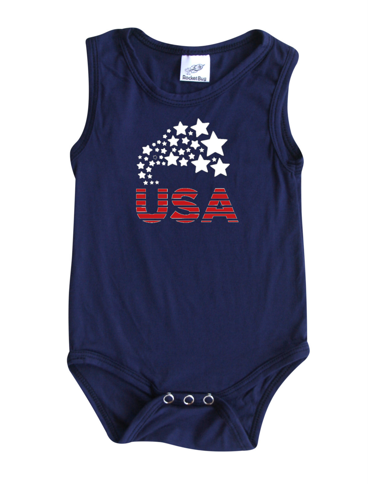 USA Silky Sleeveless Baby Bodysuit for Boys and Girls -Gender Neutral, Baby Shower gift, newborn, summer, 4th of July