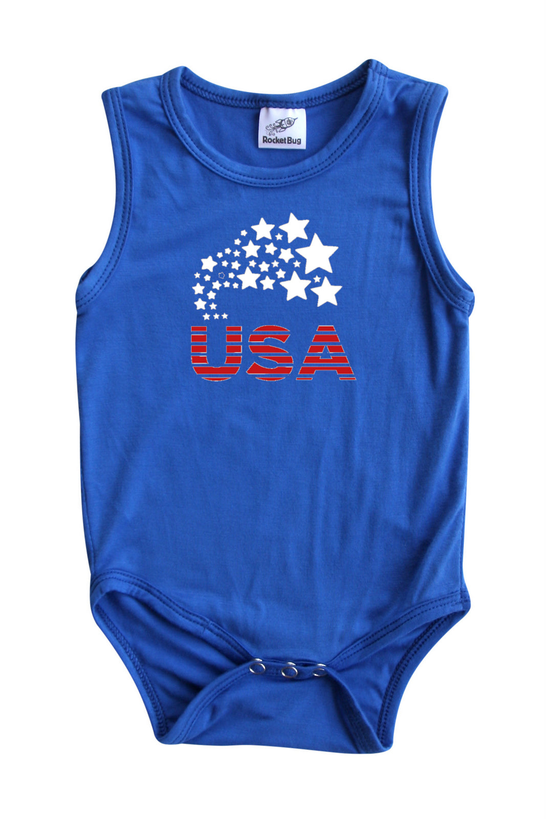 USA Silky Sleeveless Baby Bodysuit for Boys and Girls -Gender Neutral, Baby Shower gift, newborn, summer, 4th of July