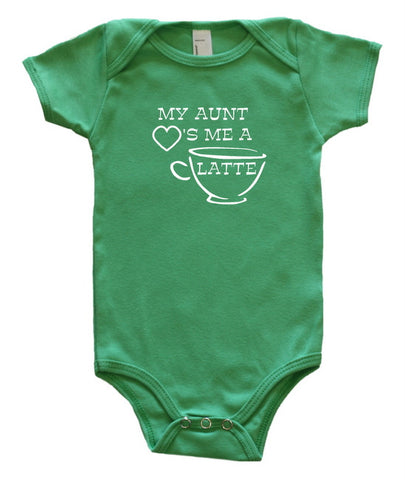 "My Aunt Loves Me A Latte" Baby Bodysuit