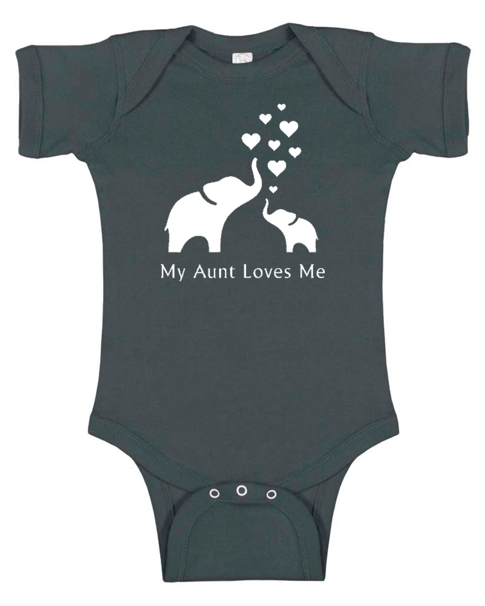 Elephant "My Aunt Loves Me" Baby Bodysuit