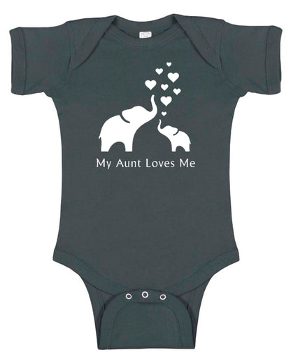 Elephant "My Aunt Loves Me" Baby Bodysuit