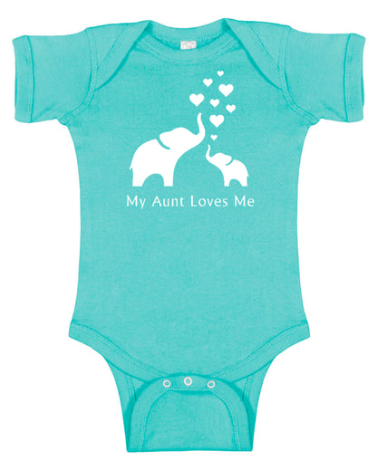 Elephant "My Aunt Loves Me" Baby Bodysuit