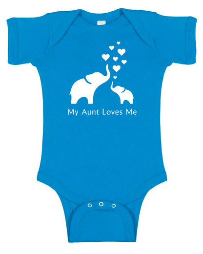 Elephant "My Aunt Loves Me" Baby Bodysuit