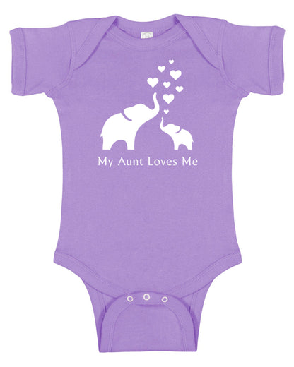 Elephant "My Aunt Loves Me" Baby Bodysuit