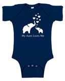 Elephant "My Aunt Loves Me" Baby Bodysuit