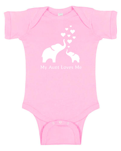 Elephant "My Aunt Loves Me" Baby Bodysuit