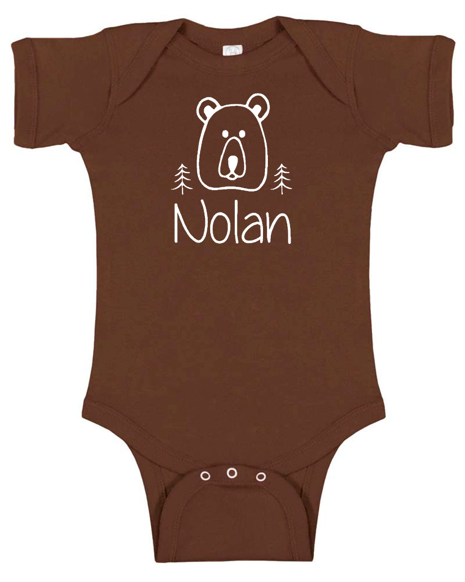 Custom "Bear" Baby Bodysuit Personalized with Name