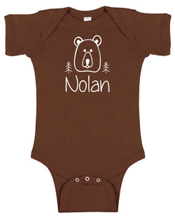 Custom "Bear" Baby Bodysuit Personalized with Name