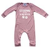 Bestie Personalized Custom Silky Long Sleeve Baby Romper for Boys and Girls (+ Matching Headband)-Gender Neutral