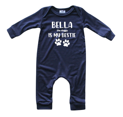 Bestie Personalized Custom Silky Long Sleeve Baby Romper