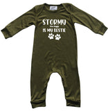 Bestie Personalized Custom Silky Long Sleeve Baby Romper for Boys and Girls (+ Matching Headband)-Gender Neutral