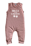 Bestie (Dog Friend) Personalized Custom Silky Sleeveless Baby Romper for Boys and Girls