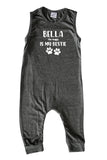 Bestie  Personalized Custom Silky Sleeveless Baby Romper (+ Hat)  for Boys and Girls-Gender Neutral