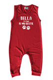 Bestie  Personalized Custom Silky Sleeveless Baby Romper (+ Hat)  for Boys and Girls-Gender Neutral
