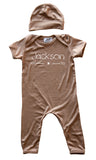 Personalized Baby Romper for Boys with Star & Arrow (Matching Hat Included)