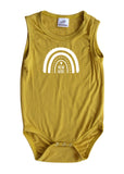 New Here Silky Sleeveless Baby Bodysuit + Hat-Unisex, Boys, & Girls, Infant Sleeper