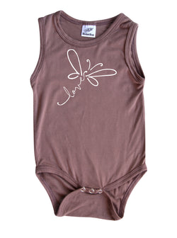 Butterfly Love Silky Sleeveless Baby Bodysuit-Unisex, Boys, & Girls, Infant Sleeper