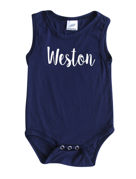 Lush Silky Sleeveless Baby Bodysuit-Unisex, Boys, & Girls, Infant Sleeper Silky Navy