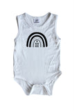 New Here Silky Sleeveless Baby Bodysuit + Headband-Unisex, Boys, & Girls, Infant Sleeper