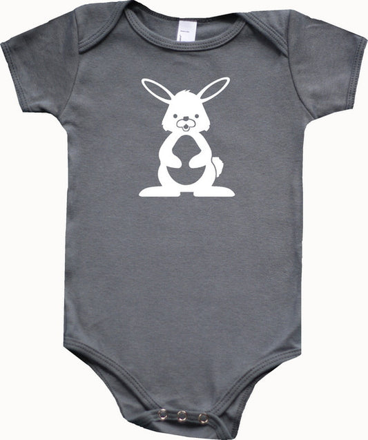 Woodland Animal Silhouette Baby Bodysuit-Bunny Grass