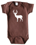 Farm Animal Silhouette Baby Bodysuit-Deer