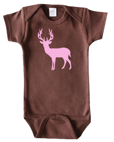 Deer Silhouette Baby Bodysuit for Girls
