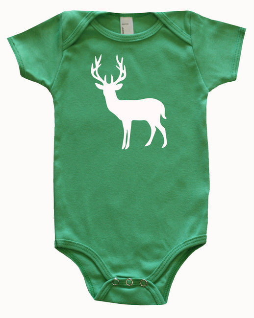 Farm Animal Silhouette Baby Bodysuit-Deer Brown