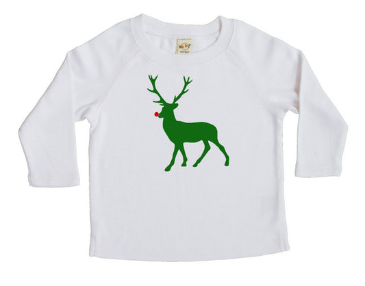 Holiday Red Nose Deer Baby and Toddler Shirt