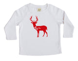 Holiday Deer with Scarf Baby and Toddler Shirt