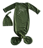 Dragonfly Love Silky Knotted Baby Gown with Knotted Hat